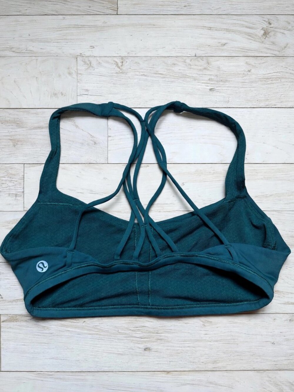 Lululemon Raise The Barre Bra Teal Green Size 4 Strappy Yoga Luxtreme